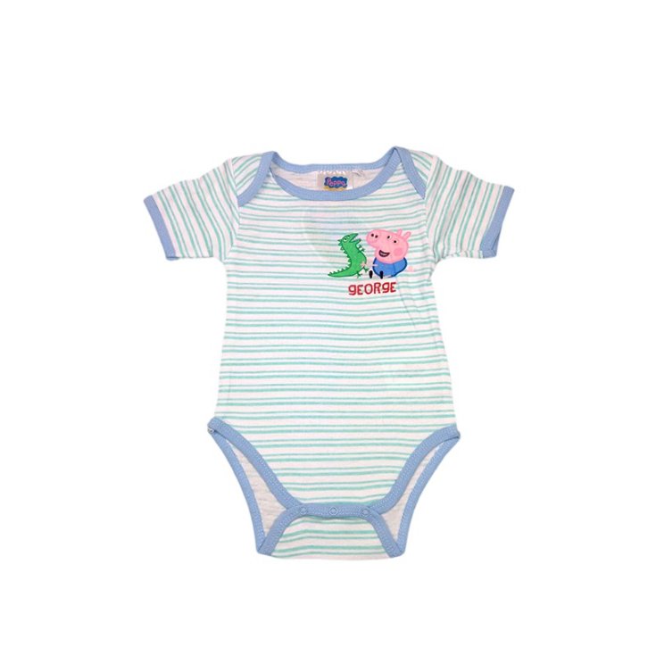 Body bodino intimo bimbo neonato mezza manica Peppa Pig - George azzurro 9 m