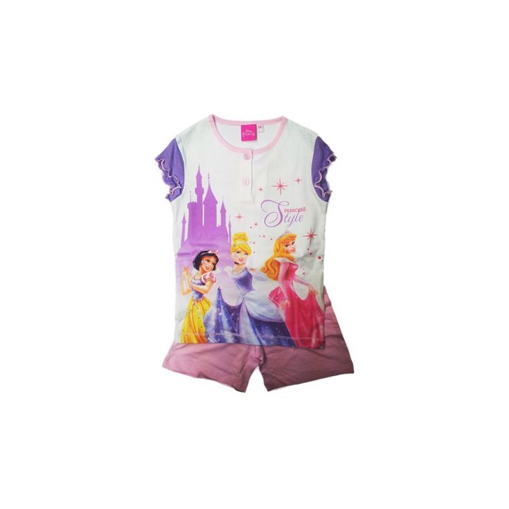 Pigiama maglia maglietta pantaloncino bimba bambina Disney Principesse   7A