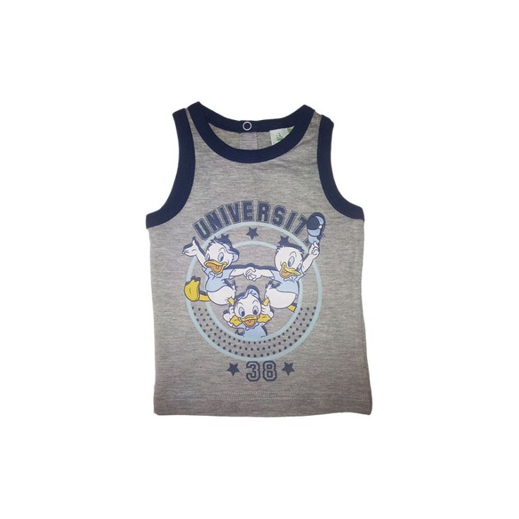 T-shirt maglia maglietta senza manica bimbo neonato Disney baby Qui Quo Qua grigio 24 m