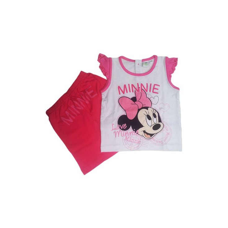 Disney Baby Completino Minnie T-Shirt + Pantaloncino Colore Fucsia 24 Mesi