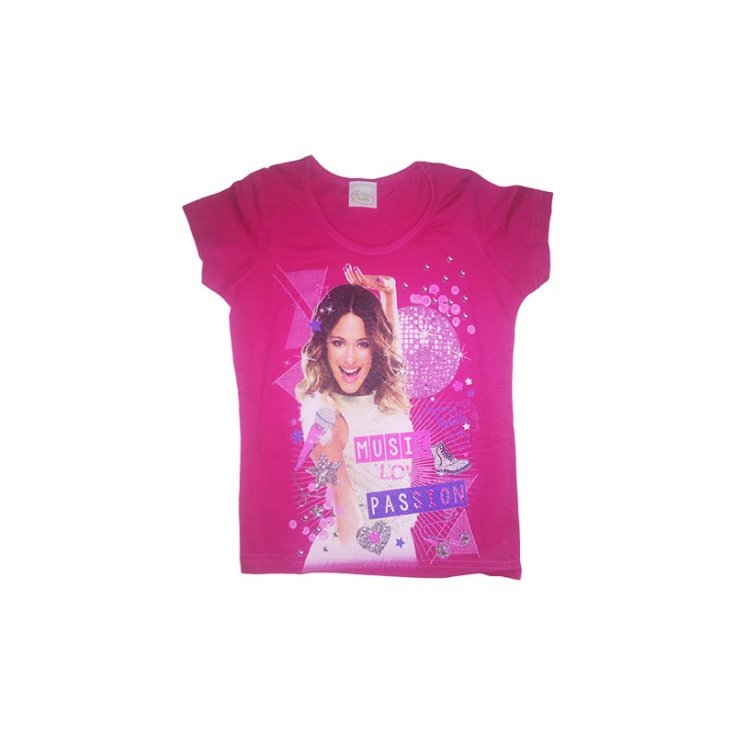 T-shirt maglia maglietta bimba bambina Disney Violetta fucsia 6A