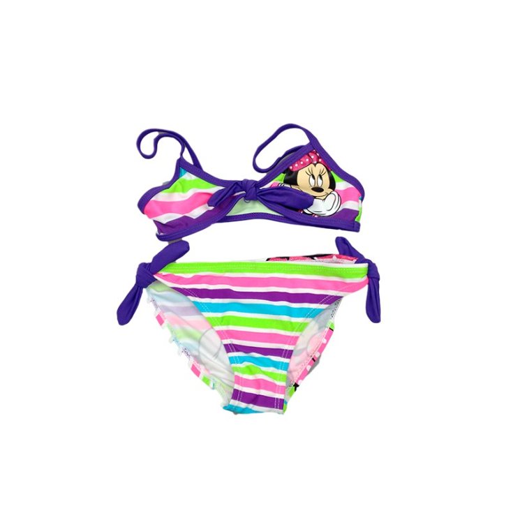 Costumino costume da bagno 2 pezzi bimba bambina Disney Minnie viola  5-6A
