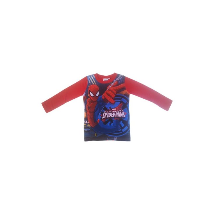 T-shirt maglia maglietta cotone bimbo bambino uomo ragno Spiderman rosso 8A