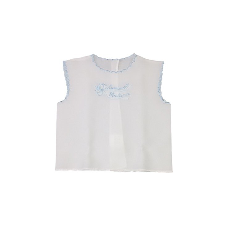 Camicia camicina della fortuna tipo seta g/m  bimbo neonato celeste Birillini TU