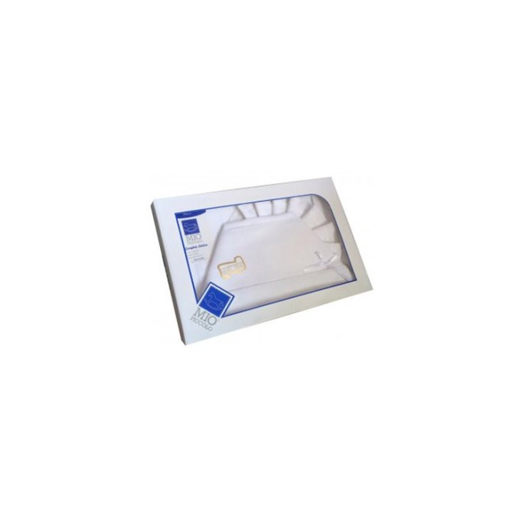 Completo culla carrozzina Mio Piccolo bimba bimbo neonato lenzuolo aida bianco TU