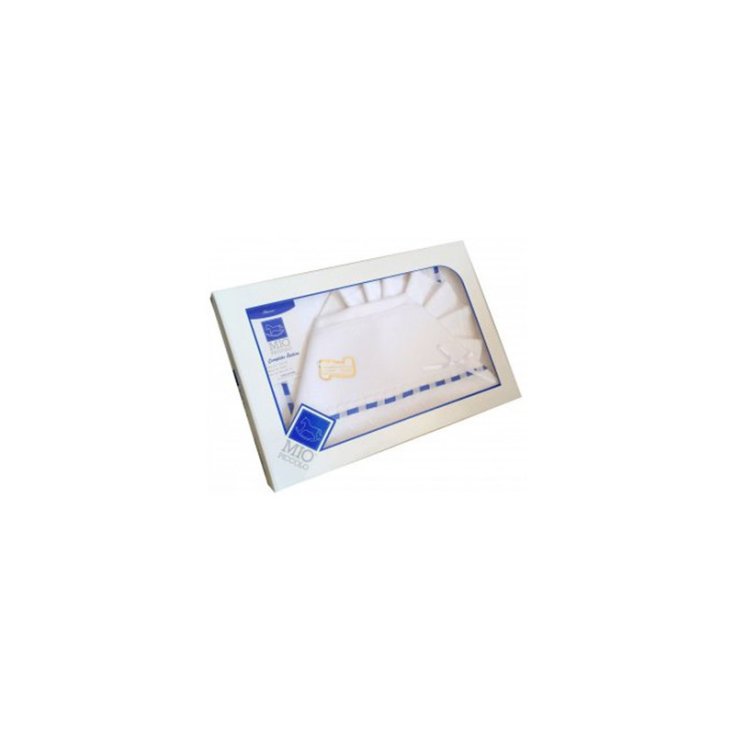 Completo culla carrozzina Mio Piccolo bimbo neonato lenzuolo aida fascia blu TU