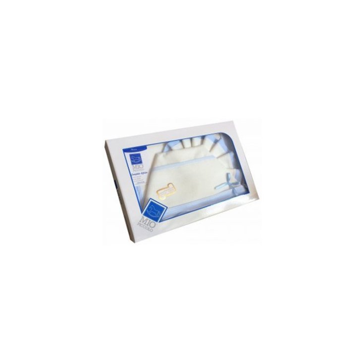 Completo lettino culla Mio Piccolo bimbo neonato lenzuolo aida panna cielo TU