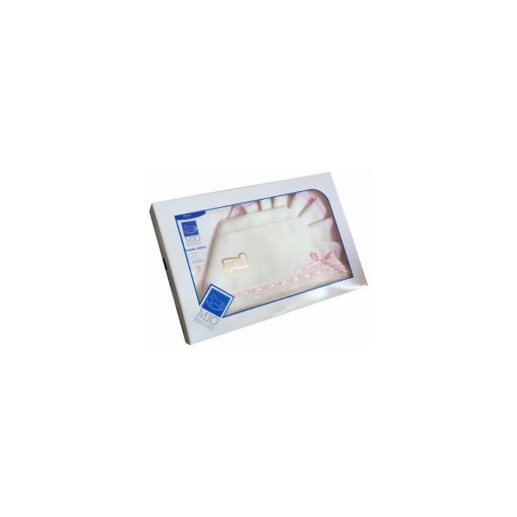 Completo lettino culla Mio Piccolo bimbo neonato lenzuolo aida panna rosa TU