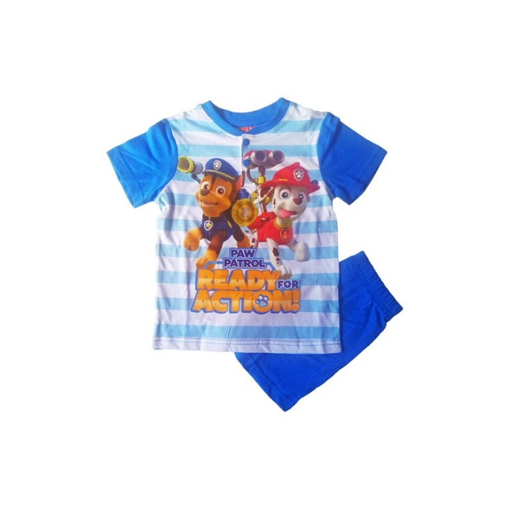Pigiama maglia maglietta pantaloncino bimbo bambino Paw Patrol azzurro 5A