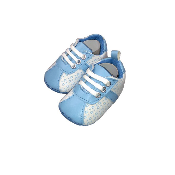 Pastello Scarpina Bimbo Modello Chiuso Colore Bianco-Azzurro Taglia 17