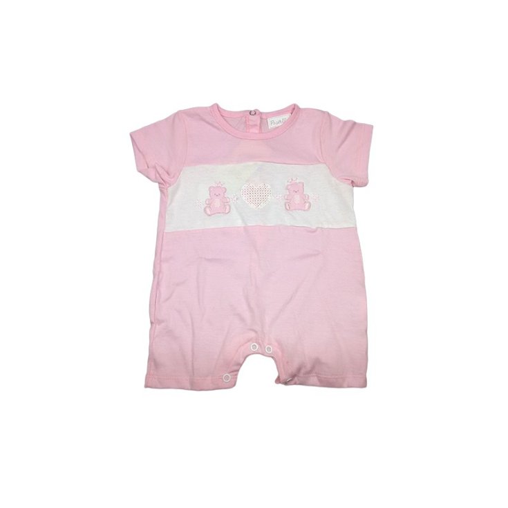 Pagliaccetto tutina bimba neonato mezza manica rosa Pastello 6 - 9 m
