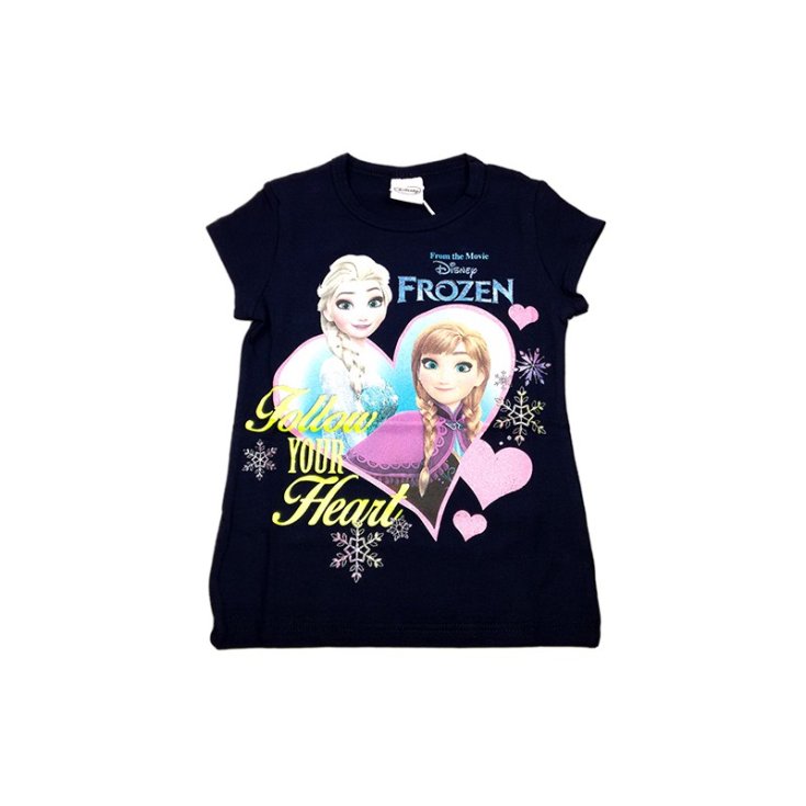 T-shirt maglia maglietta cotone bielastico bimba bambina Disney Frozen blu 6A