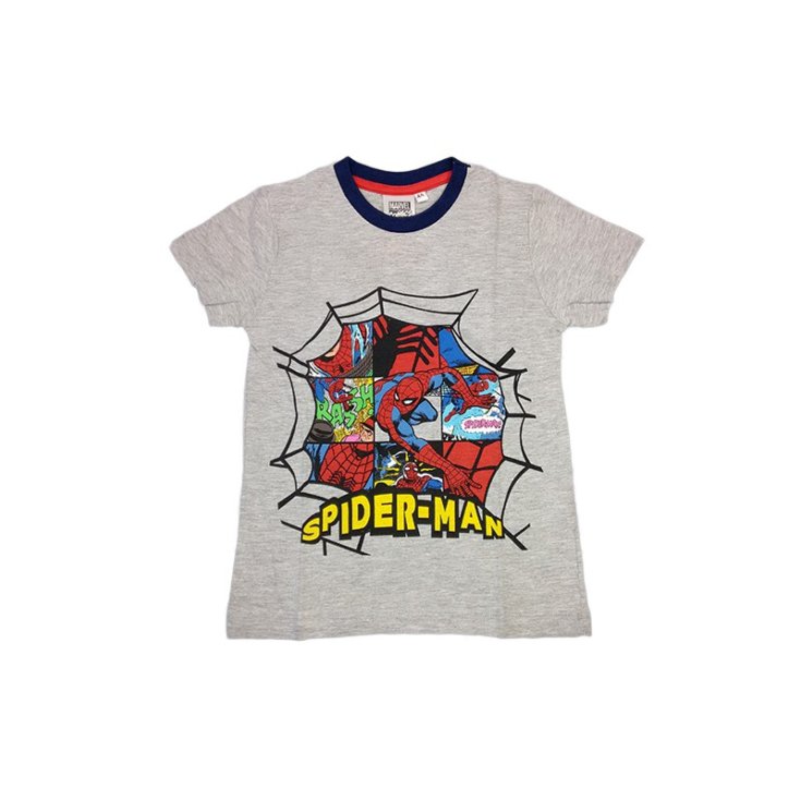 T-shirt maglia maglietta bimbo bambino uomo ragno Spiderman grigio 5A