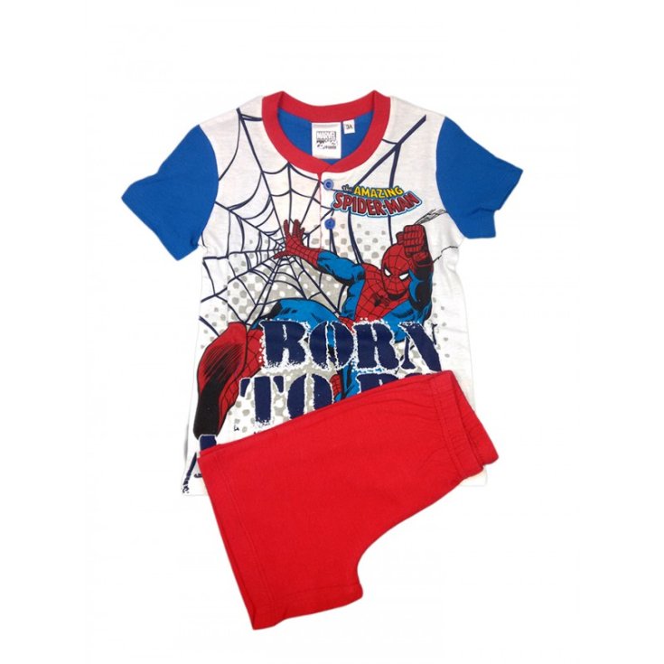 Pigiama maglia maglietta pantaloncino bimbo bambino uomo ragno Spiderman 3A