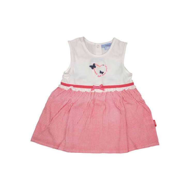 Abitino bimba neonato senza manica Yatsi bianco rosso fragola 6 m