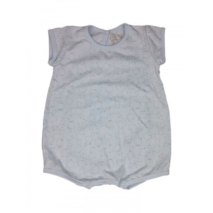 Pagliaccetto tutina bimbo neonato mezza manica Rapife cielo 1 m