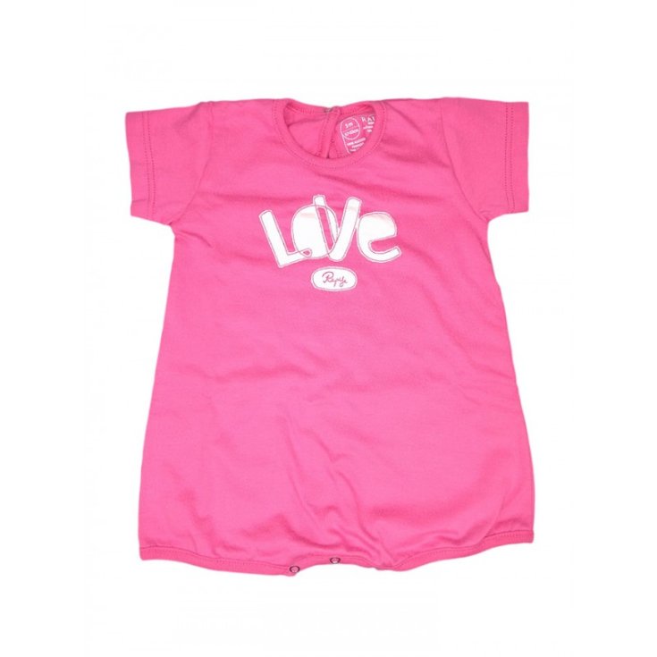 Pagliaccetto tutina bimba neonato mezza manica Rapife fucsia 6 m