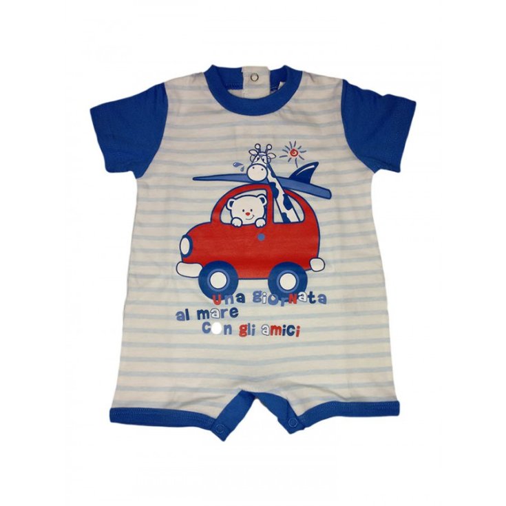 Pagliaccetto tutina bimbo neonato mezza manica Ellepi azzurro 3 m