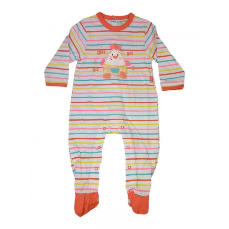 Tuta tutina cotone bimba neonato Yatsi bianco righe fantasia 24 m