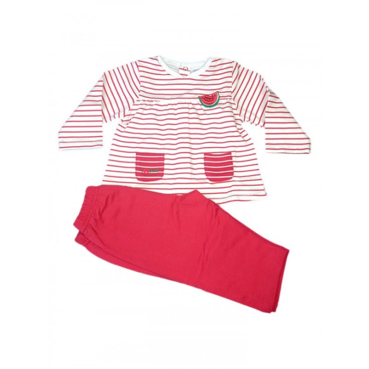 Completo tuta 2pz maglia maglietta pantalone bimba neonato Yatsi rosso fucsia 12 m