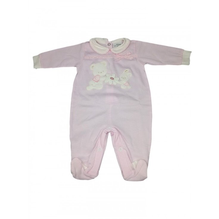 Tuta tutina cotone bimba neonato Le Chicche rosa 1 m