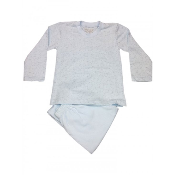 Pigiama maglia maglietta pantalone bimbo bambino Rapife cielo 4A