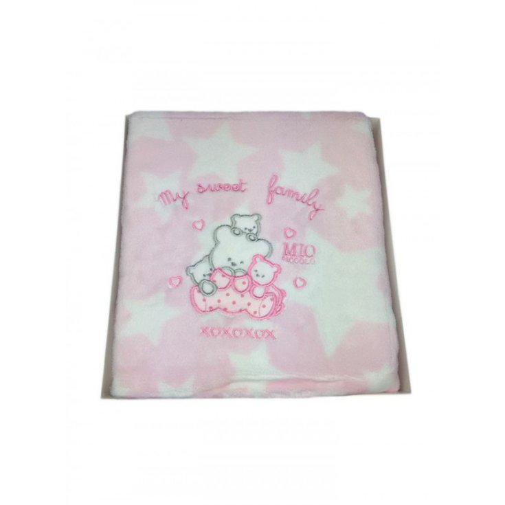 Copertina coperta pile lettino culla bimba neonato  Mio Piccolo panna rosa TU