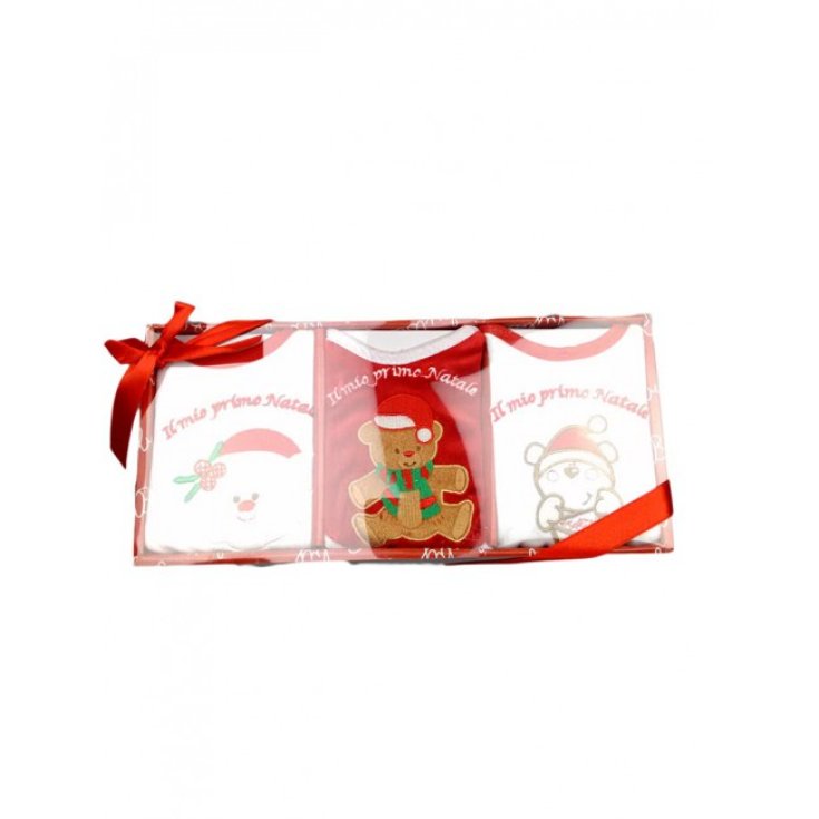 confezione regalo 3pz bavetta bavaglino bavaglio Natale bimba bimbo neonato ciniglia Robybaby TU