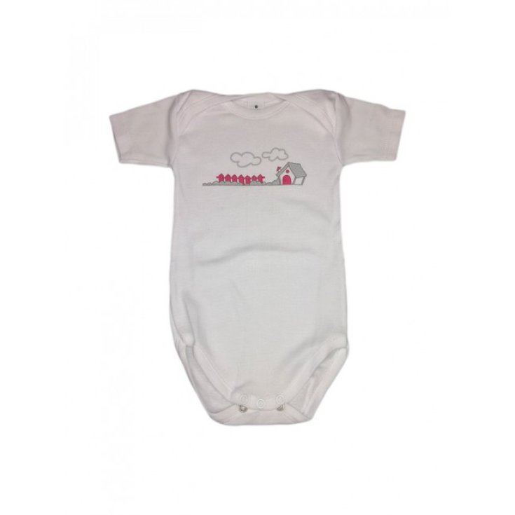 Body bodino intimo neonato bimba mezza manica Rapife bianco rosa 24 m