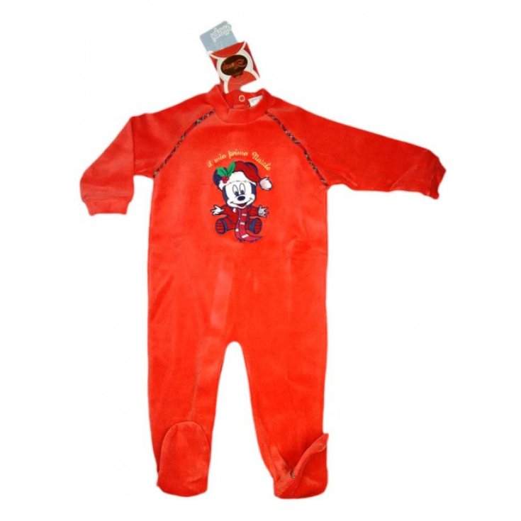 Tuta tutina Natale ciniglia bimbo bambino neonato Ellepi rosso 9 m