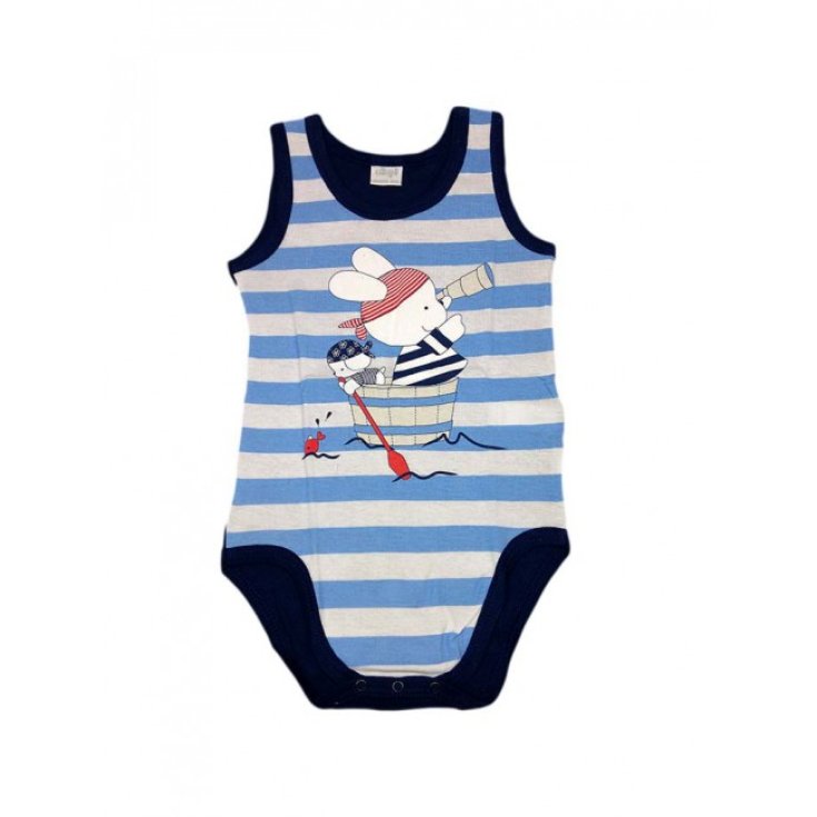 Body bodino intimo neonato bimbo senza manica Ellepi azzurro 18 m