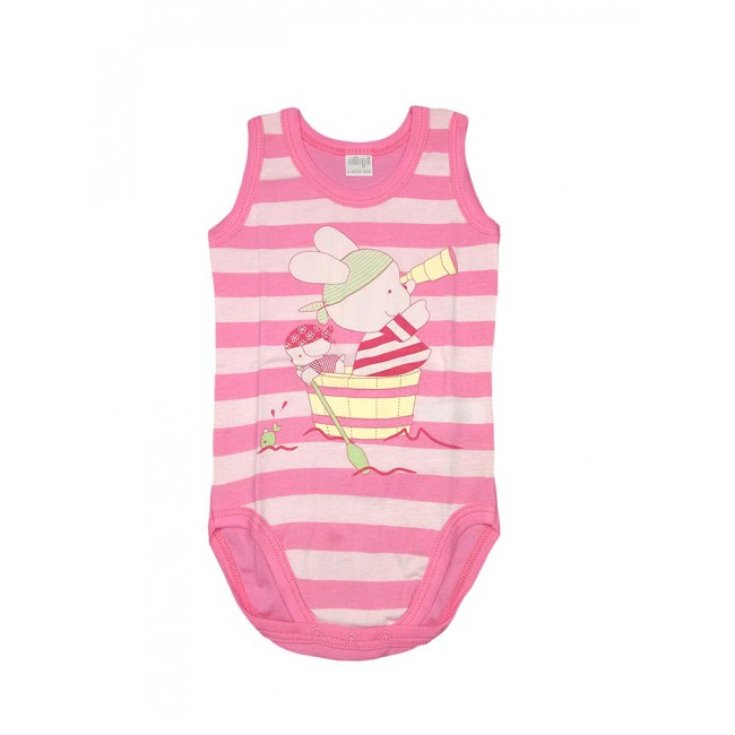 Body bodino intimo neonato bimba senza manica Ellepi rosa 18 m