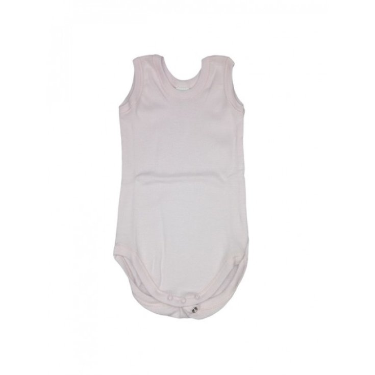 Body bodino intimo cotone biologico neonato bimba senza manica Rapife rosa 1 m