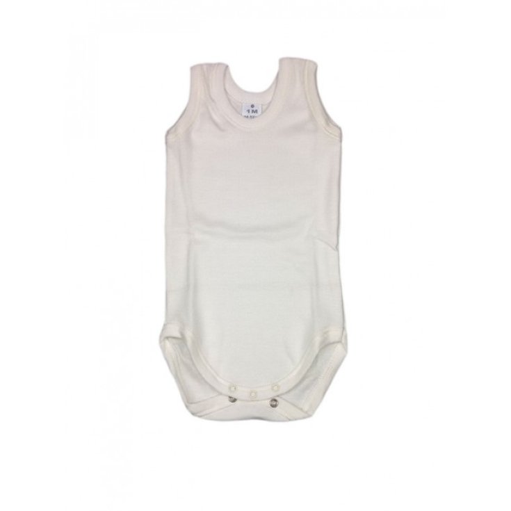 Body bodino intimo cotone biologico neonato bimbo bimba senza manica Rapife panna 9 m