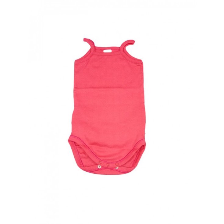 Body bodino intimo cotone biologico neonato bimba senza manica bretellina Rapife fragola 6 m