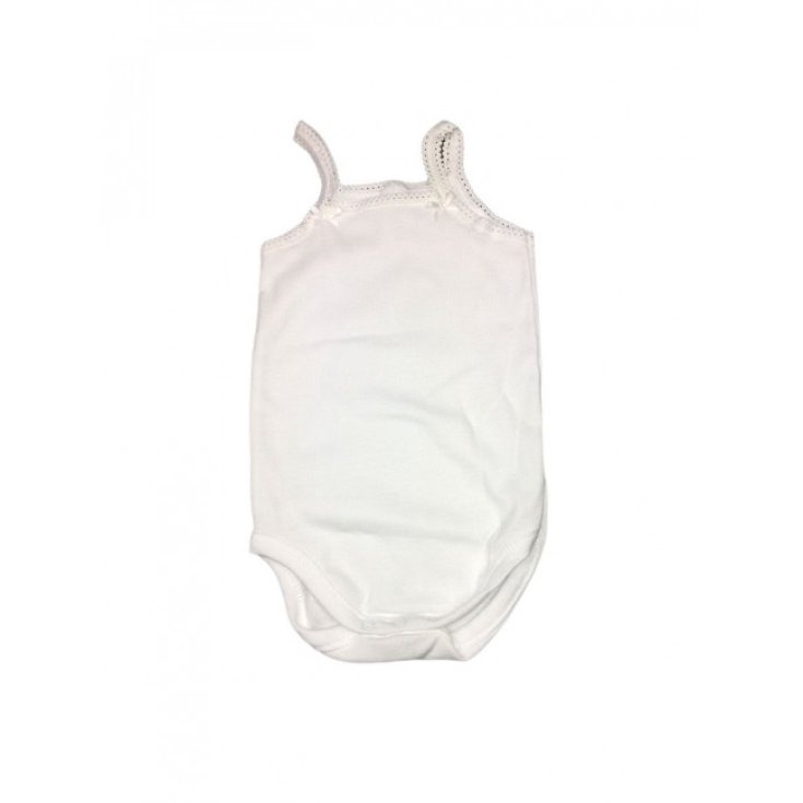 Body bodino intimo cotone biologico neonato bimba senza manica bretellina Rapife bianco 24 m