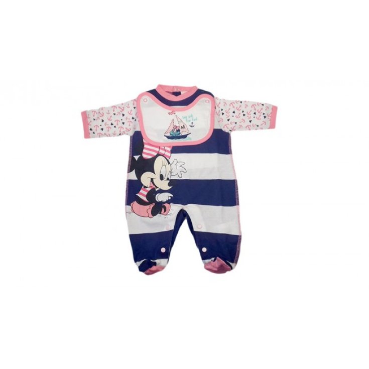 Tuta tutina cotone bimba neonato Disney baby Minnie rosa blu 0 - 1 mese