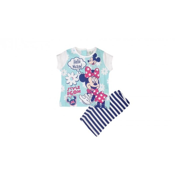 Completo 2pz cotone bimba neonato Disney baby Minnie bianco blu 6 - 9 mesi