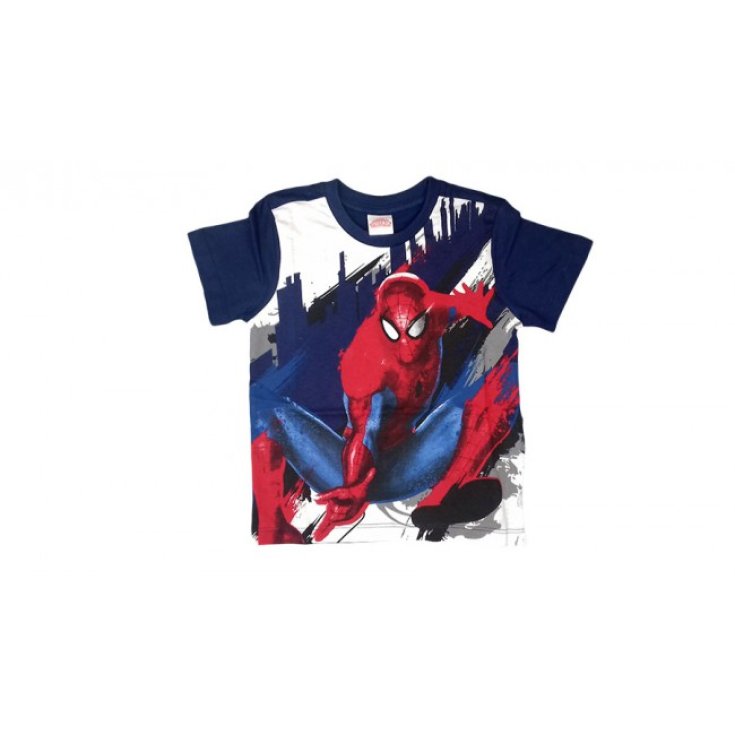 T-shirt maglia maglietta bimbo bambino uomo ragno Spiderman blu 5A