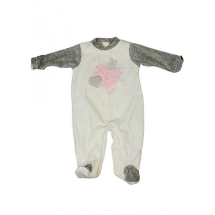 Tuta tutina ciniglia bimba neonata Pastello panna grigio 3 - 6 mesi