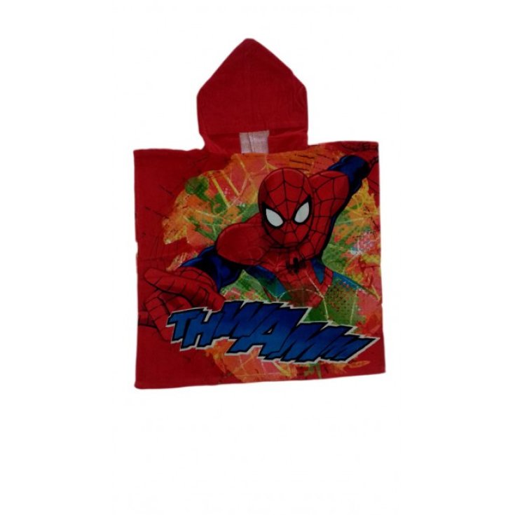 Poncho accappatoio telo mare bimbo spugna uomo ragno Spiderman TU