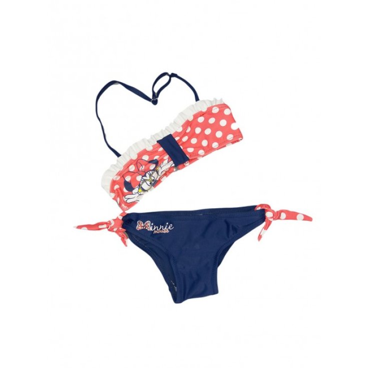 Costumino costume da bagno 2 pezzi bimba bambina Disney Minnie rosso blu 5A