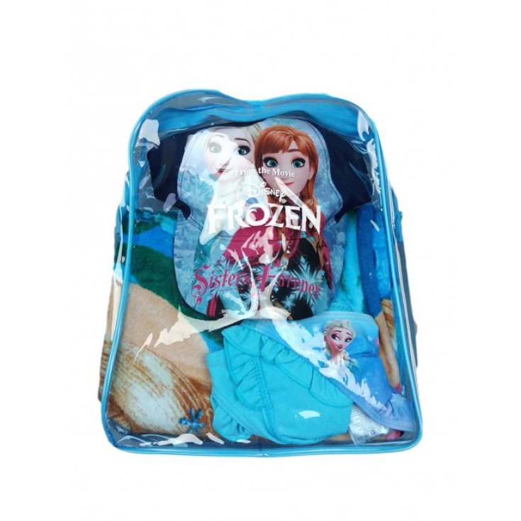 Set mare zaino telo cappello costumino slip costume da bagno bimba bambina Disney Frozen turchese 8A