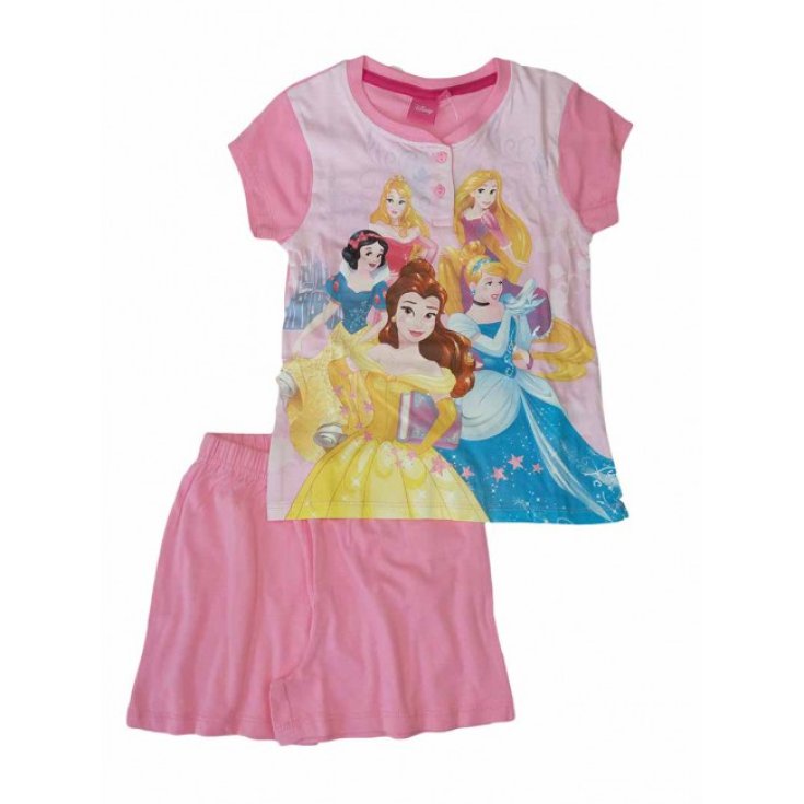 Pigiama maglia maglietta pantalone bimba bambina Disney Principesse bianco rosa 7A