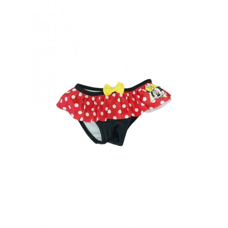 Costumino costume da bagno slip parigamba bimba bambina Disney Minnie rosso nero 18 m