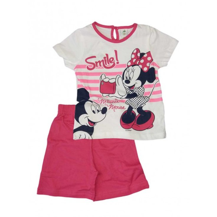 Pigiama maglia maglietta pantaloncino bimbo neonato Disney baby Minnie fucsia 24 m