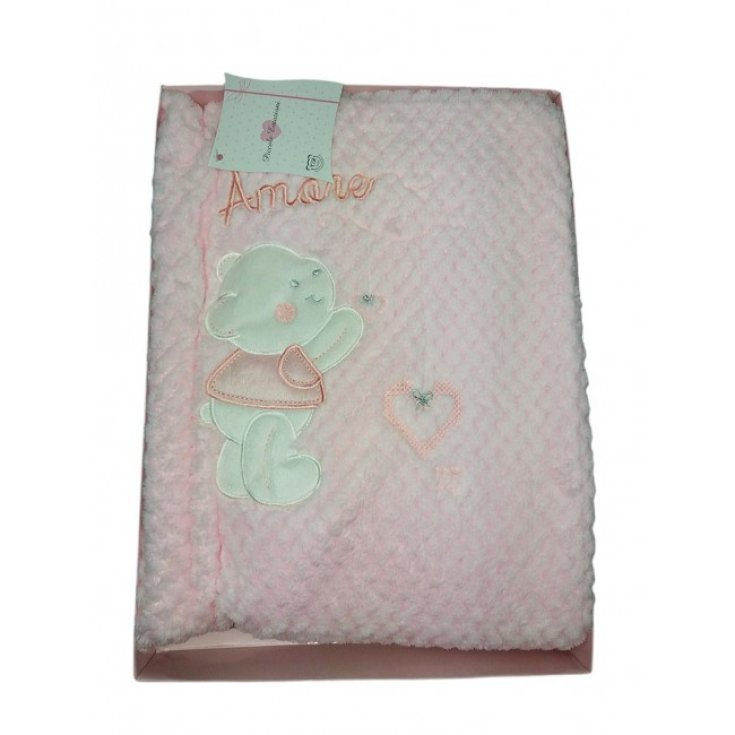 Copertina coperta culla carrozzina bimba  neonato T&R rosa TU