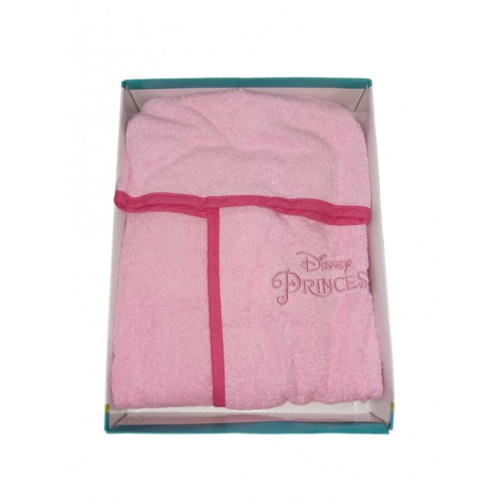 Accappatoio bimba spugna cotone neonato Disney Principesse rosa 24 m