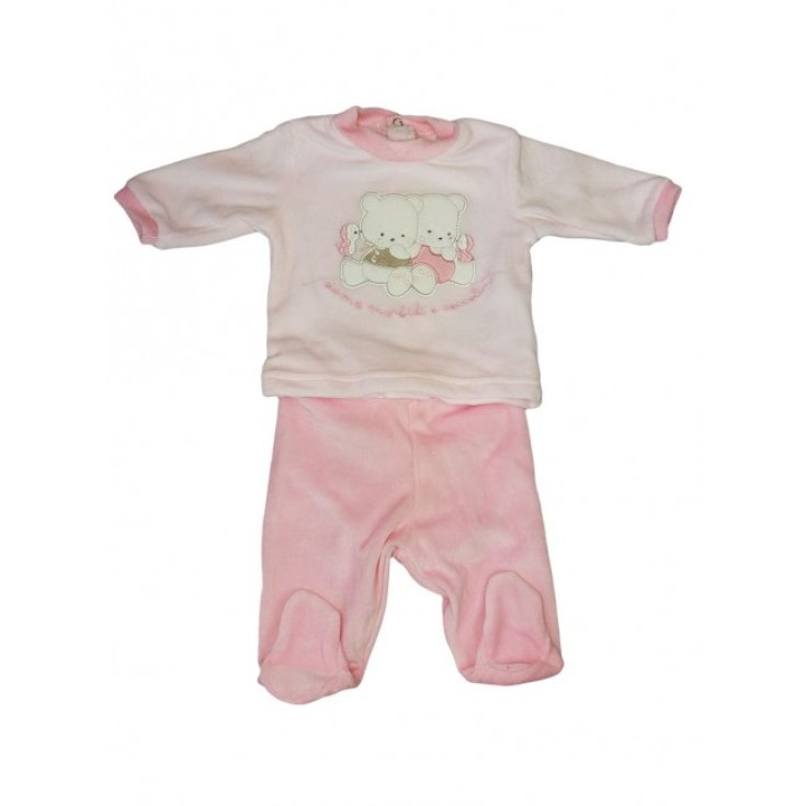 Completo 2pz ciniglia bimba neonato Ellepi rosa 1 m