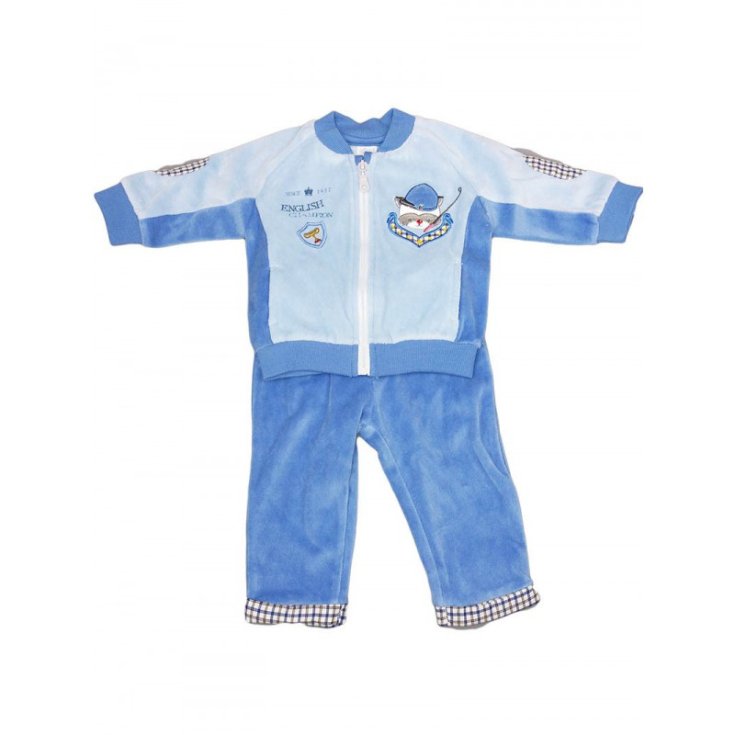 Completo 2pz ciniglia bimbo neonato Ellepi azzurro cielo 9 m